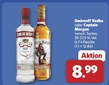 Vodka oder Captain Morgan Angebote von Smirnoff bei combi Emden für 8,99 €
