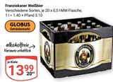 Weißbier im Angebot bei GLOBUS in Pirmasens Weißbier Angebote von Franziskaner bei GLOBUS Pirmasens für 13,99 €