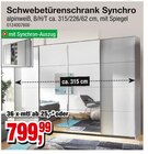 Aktuelles Schwebetürenschrank Synchro Angebot bei Die Möbelfundgrube in Saarbrücken ab 799,99 €