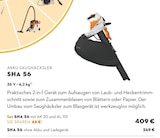 Akku-Saughäcksler SHA 56 bei STIHL im Lengede Prospekt für 269,00 €