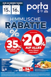 Aktueller porta Möbel Möbel & Einrichtung Prospekt für Fachbach: HIMMLISCHE RABATTE mit 1} Seite, 15.05.2026 - 16.05.2026