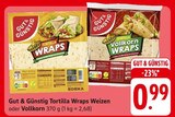 Tortilla Wraps Weizen oder Vollkorn Angebote von Gut & Günstig bei EDEKA Pforzheim für 0,99 €