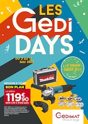 Prospectus Gedimat "LES GEDI DAYS" en cours à Thiais, Page 1 Catalogue Gedimat en cours à Thiais, "LES GEDI DAYS", Page 1