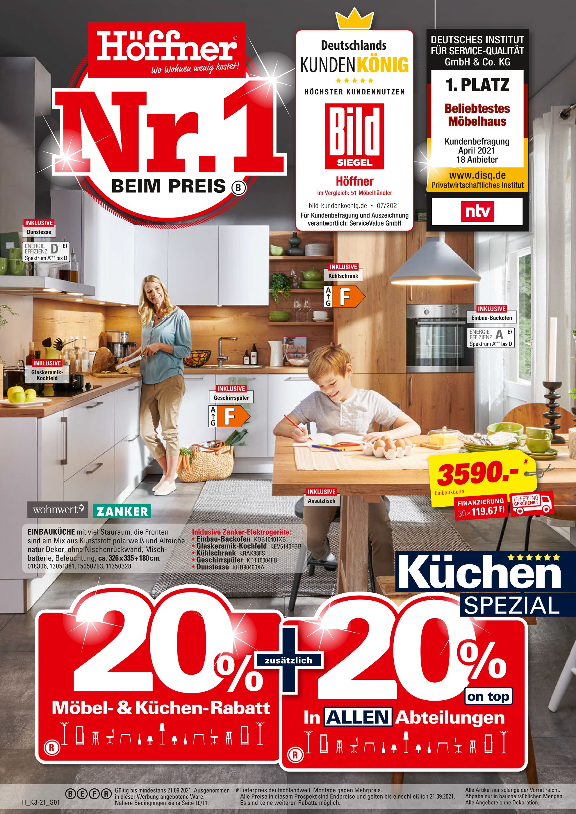 Höffner Prospekt für Berlin mit 16 Seiten Höffner Prospekt für Berlin: "Küchen-Spezial", 16 Seiten, 08.09.2021 - 21.09.2021