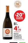 Anjou AOP Blanc - Dumnacus Vignerons en promo chez Super U Foix à 4,70 €