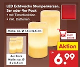 LED Echtwachs Stumpenkerzen Angebote bei Netto Marken-Discount Bochum für 6,99 €