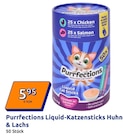 Liquid-Katzensticks Huhn & Lachs Angebote von Purrfections bei Action Hemer für 5,95 €