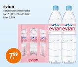 natürliches  Mineralwasser Angebote von evian bei Trink und Spare Mettmann für 7,99 €