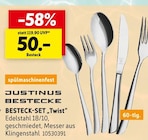 BESTECK-SET „Twist“ von JUSTINUS BESTECKE für 50,00 € bei Sconto SB im Angebot BESTECK-SET „Twist“ von JUSTINUS BESTECKE im aktuellen Sconto SB Prospekt