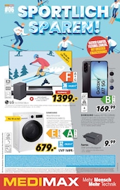 Aktueller MEDIMAX Prospekt mit Waschmaschine, "SPORTLICH SPAREN!", Seite 1