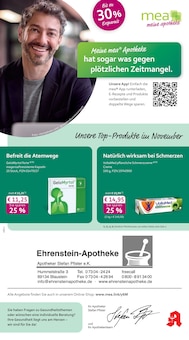 mea - meine apotheke Prospekt der Woche "Unsere November-Angebote" Seite 1, 01.11.2025 bis 30.11.2025 für Ulm Aktueller mea - meine apotheke Prospekt "Unsere November-Angebote" Seite 1 von 4 Seiten für Ulm