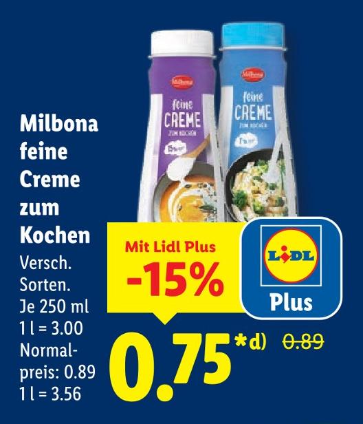 feine Creme zum Kochen
