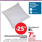 Oreiller microfibre frappée 60x60cm en promo chez Hyper U Saintes à 7,42 €