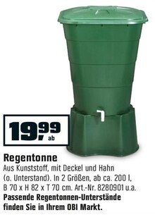 Regentonne bei OBI in Schwerte Regentonne im Angebot bei OBI Schwerte für 19,99 €