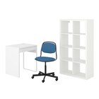 Aktuelles Schreibtisch+Aufbewahrungskombi und Drehstuhl weiß/blau/schwarz Angebot bei IKEA in Ulm ab 189,97 €