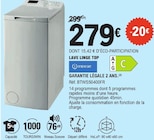 Lave Linge Top - Indesit - E.Leclerc à Billère Lave Linge Top - Indesit en promo chez E.Leclerc Billère à 279,00 €