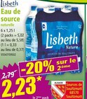 Eau de source naturelle - LISBETH dans le catalogue Norma