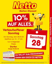 Netto Marken-Discount Dorfen Prospekt "10% auf alles" mit 2 Seiten