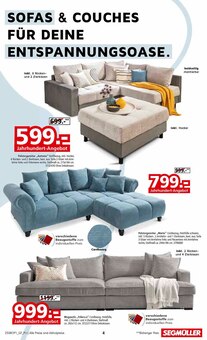 Couch im aktuellen Segmüller Prospekt (München) Couch im Segmüller Prospekt "SEMESTERSTART SPEZIAL" mit 24 Seiten (München)