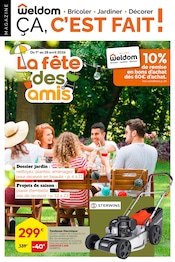 Prospectus Bricolage Weldom en cours à Jard-sur-Mer et alentours, "La fête des amis", 24 pages, 01/04/2026 - 28/04/2026 Catalogue Bricolage Weldom en cours à Jard-sur-Mer et alentours, "La fête des amis", 24 pages, 01/04/2026 - 28/04/2026