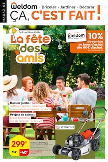 Catalogue Weldom de la semaine "La fête des amis" avec 1 pages, valide du 01/04/2026 au 28/04/2026 pour Crozon et alentours Prospectus Weldom de la semaine "La fête des amis" avec 1 pages, valide du 01/04/2026 au 28/04/2026 pour Crozon et alentours