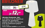 LED-Akku-Tischleuchte „Kihi“ im Möbel Inhofer Prospekt LED-Akku-Tischleuchte „Kihi“ von Briloner im aktuellen Möbel Inhofer Prospekt für 12,00 €