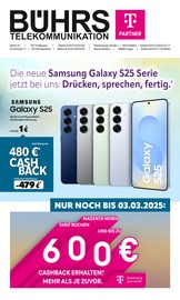 Aktueller Telekom Partner Bührs Melle Elektromarkt Prospekt in Georgsmarienhütte und Umgebung, "Die neue Samsung Galaxy S25 Serie jetzt bei uns: Drücken, sprechen, fertig." mit 7 Seiten, 01.02.2025 - 03.02.2025