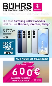 Telekom Partner Bührs Melle Prospekt Die neue Samsung Galaxy S25 Serie jetzt bei uns: Drücken, sprechen, fertig. mit  Seiten in Georgsmarienhütte und Umgebung