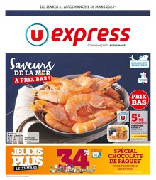 Promotion Poisson dans le prospectus U Express, valable du 21/03/2023 au 26/03/2023 Promo Poisson dans le catalogue U Express du moment à la page 1