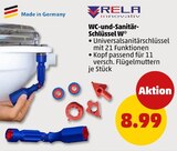WC-und-Sanitär-Schlüssel W im Angebot bei Penny in Voerde WC-und-Sanitär-Schlüssel W Angebote von Vrela Innovativ bei Penny Voerde für 8,99 €