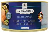 Confit de canard du Sud-Ouest L'emblématique - JEAN LARNAUDIE en promo chez Intermarché Super Gennevilliers à 11,87 €