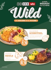 Schnitzel im XXXLutz Möbelhäuser Prospekt in Oberhausen Aktueller XXXLutz Möbelhäuser Prospekt mit Schnitzel, "Jetzt wird's Wild", Seite 1