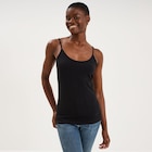 Débardeur coton bretelles réglables noir femme - La Halle Débardeur coton bretelles réglables noir femme à 3,99 € dans le catalogue La Halle
