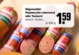 Aktuelles Leberwurst oder Teewurst Angebot bei REWE in Duisburg ab 1,59 €
