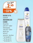 0% oder Advanced Care Dusche von Dove im aktuellen Müller Prospekt für 2,45 €