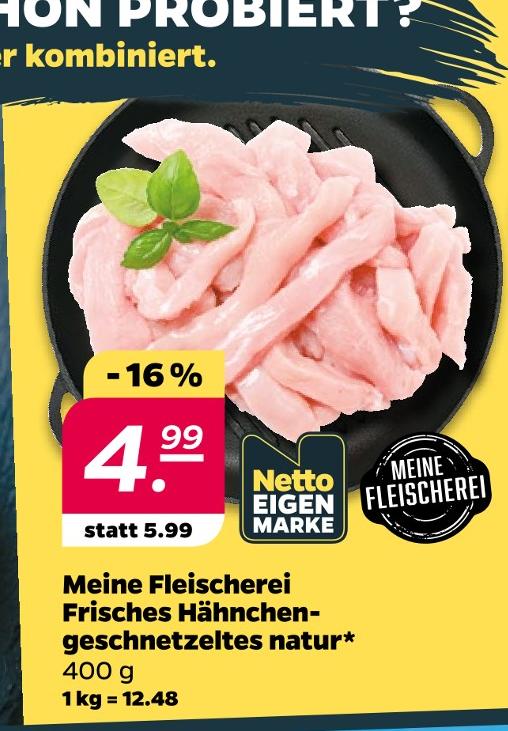 Frisches Hähnchengeschnetzeltes natur