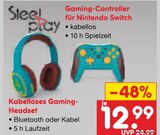 Gaming-Controller für Nintendo Switch Angebote von Steelplay bei Netto Marken-Discount Chemnitz für 12,99 €