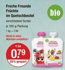 Früchte im Quetschbeutel im V-Markt Prospekt Früchte im Quetschbeutel von Freche Freunde im aktuellen V-Markt Prospekt für 0,79 €