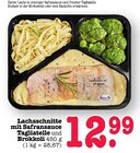 Aktuelles Lachsschnitte mit Safransauce, Tagliatelle und Brokkoli Angebot bei E center in Heidelberg ab 12,99 €