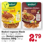 Aktuelles Endori veganes Hack oder Endori veganes Chicken BBQ Angebot bei E center in Mainz ab 2,79 €