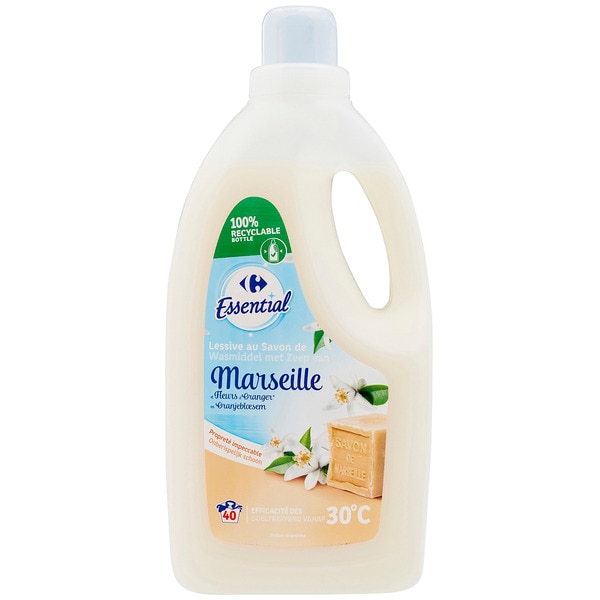 AUCHAN Capsules de lessive 2 en 1 au savon de Marseille 24 capsules pas  cher 