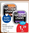 Hundenahrung im Angebot bei budni in Lüneburg Hundenahrung Angebote von 4Paws bei budni Lüneburg für 1,29 €
