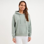 Sweat hoodie molleton à capuche vert pastel femme en promo chez La Halle Sweat hoodie molleton à capuche vert pastel femme dans le catalogue La Halle