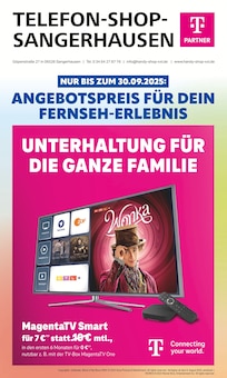 Telefon Shop Sangerhausen Prospekt ANGEBOTSPREIS FÜR DEIN FERNSEH-ERLEBNIS mit 12 Seiten