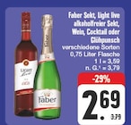 Sekt, alkoholfreier Sekt, Wein, Cocktail oder Glühpunsch von Faber oder Light live im aktuellen EDEKA Prospekt für 2,69 €