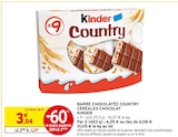 Barre chocolatée Country céréales chocolat - KINDER - Intermarché Barre chocolatée Country céréales chocolat - KINDER à 1,21 € dans le catalogue Intermarché