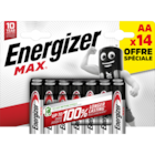 Lot de 14 piles Energizer Max AA/LR6 à 6,99 € dans le catalogue Carrefour Market