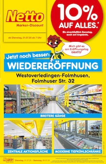 Netto Marken-Discount Prospekt "Wiedereröffnung - 10% auf ALLES" mit  Seiten (Westoverledingen)