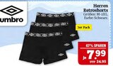 Herren Retroshorts Angebote von umbro bei Marktkauf Erlangen für 7,99 €