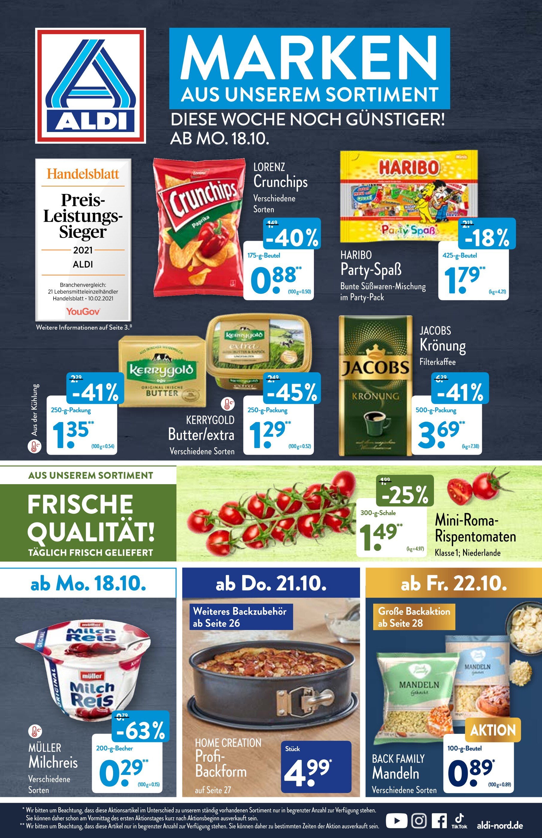 ALDI Nord Prospekt für Bielefeld mit 37 Seiten ALDI Nord Prospekt für Bielefeld: "ALDI. Jeden Tag besonders - einfach ALDI.", 37 Seiten, 18.10.2021 - 23.10.2021